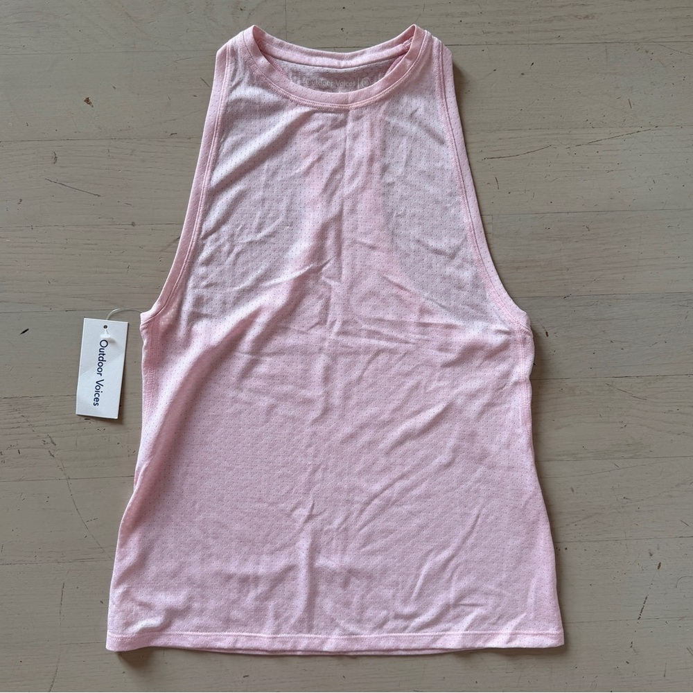 NWT Outdoor Voices Pink Mesh Workout Tank Top